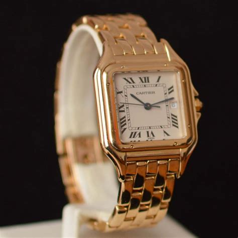 gold cartier watch|cartier 18k gold watch models.